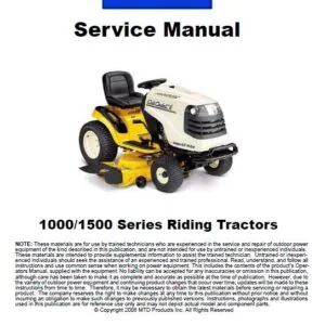 Cub Cadet 1000 & 1500 Series Riding Tractors Service Manual - PDF DOWNLOAD
