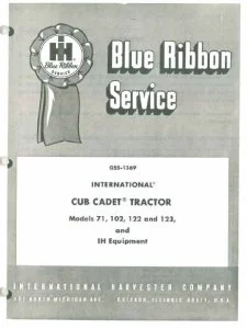 Cub Cadet Tractor 71 102 122 & 123 Garden Tractor Chassis Service Manual - PDF DOWNLOAD