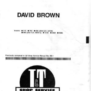 David Brown 770 780 880 990 1200 3800 4600 Shop Manual - PDF DOWNLOAD