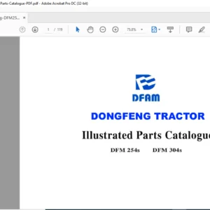 Dongfeng DFM254S DFM304S Tractors Parts Catalogue Manual - PDF DOWNLOAD