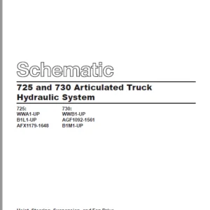 EN CAT Articulated Dump Truck 725 and 730 Hydraulic Schematic Manual - PDF DOWNLOAD