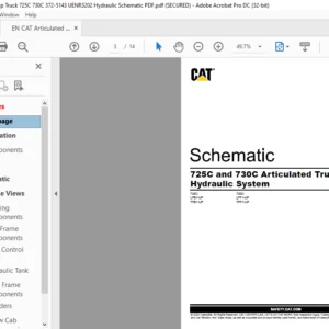 EN CAT Articulated Dump Truck 725C 730C Hydraulic Schematic manual  -  PDF DOWNLOAD
