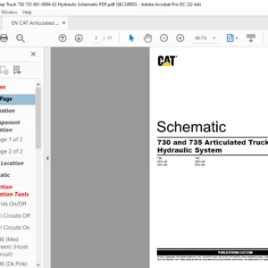 EN CAT Articulated Dump Truck 730 735 Hydraulic Schematic Manual - PDF DOWNLOAD
