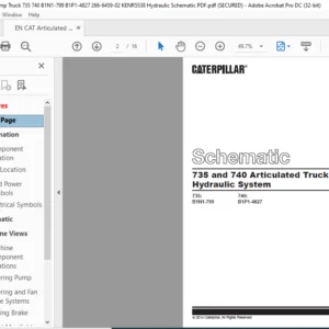 EN CAT Articulated Dump Truck 735 and 740 Hydraulic Schematic Manual - PDF DOWNLOAD