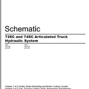 EN CAT Articulated Dump Truck 735C 745C  Hydraulic Schematic Manual  - PDF DOWNLOAD