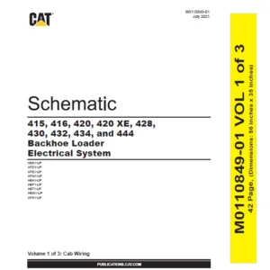 EN CAT Backhoe Loader 415 416 420 420 XE 428 430 432 434 444 Electric Schematic Manual  - PDF DOWNLOAD