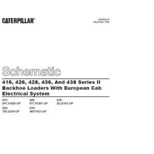 EN CAT Backhoe Loader 416 426 428 436 And 438 Series II With European  Electric Schematic  MANUAL - PDF DDOWNLOAD