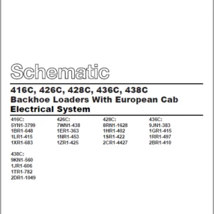 EN CAT Backhoe Loader 416C 426C 428C 436C with European Electric Schematic Manual - PDF DOWNLOAD