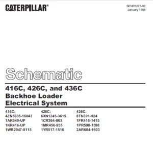 EN CAT Backhoe Loader 416C 426C 436C Electric Schematic Manual -  PDF DOWNLOAD