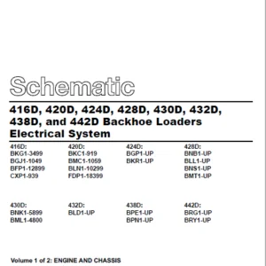 EN CAT Backhoe Loader 416D 420D 424D 428D 430D 432D 438D 442D Backhoe Loader Electric Schematic  Manual - PDF DOWNLOAD