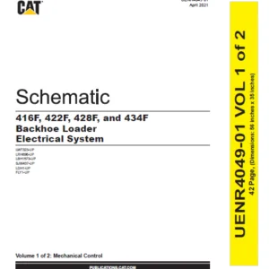 EN CAT Backhoe Loader 416F 422F 428F 434F Electric Schematic Manual - PDF DOWNLOAD