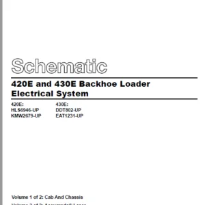 EN CAT Backhoe Loader 420E 430E Electric Schematic Manual - PDF  DOWNLOAD