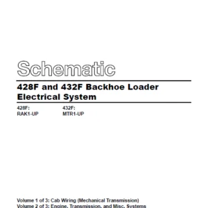 EN CAT Backhoe Loader 428F 432F Electric Schematic Manual  - PDF DOWNLOAD