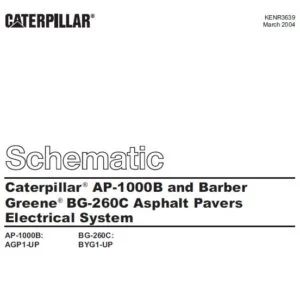 EN Cat AP-1000B and Barber Greene BG-260C Asphalt Pavers Electrical System Schematic Manual  - PDF DOWNLOAD