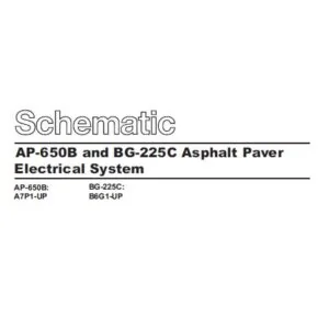 EN Cat AP-650B and BG-225C Asphalt Paver Electrical System Schematic Manual - PDF DOWNLOAD