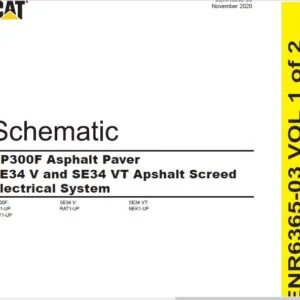EN Cat AP300F SE34 V and SE34 VT Asphalt Paver Electrical System Schematic Manual
