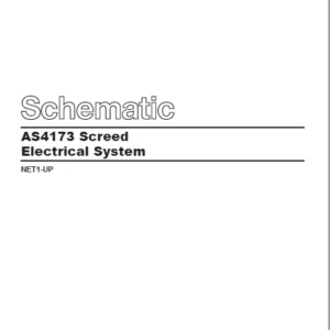EN Cat AS4173 Screed Asphalt Paver Electrical System Schematic Manual - PDF DOWNLOAD