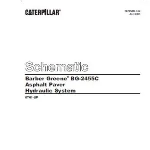 EN Cat Asphalt Pavers Barber Greene BG-2455C Hydraulic System Schematic Manual - PDF DOWNLOAD
