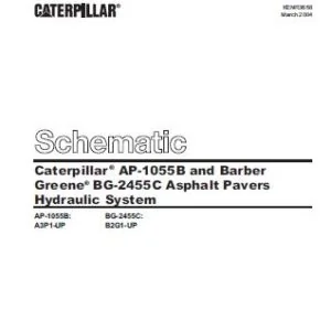 EN Caterpillar AP-1055B and Barber Greene BG-2455C Asphalt Pavers Asphalt Paver Hydraulic System Schematic Manual
