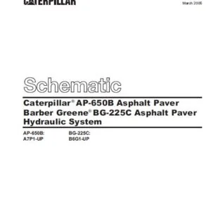 EN Caterpillar AP-650B Barber Greene BG-225C Asphalt Paver Hydraulic System Schematic Manual - PDF DOWNLOAD