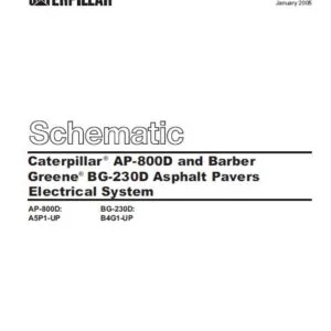 EN Caterpillar AP-800D and Barber Greene BG-230D Asphalt Pavers Electrical System Schematic Manual - PDF DOWNLOAD