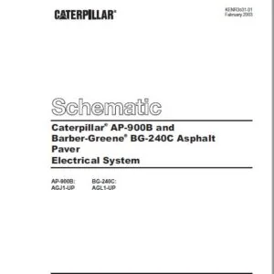 EN Caterpillar AP-900B and Barber-Greene BG-240C Asphalt Paver Electrical System Schematic Manual - PDF DOWNLOAD