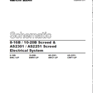 En CAT 8-16B  10-20B Screed & AS2301  AS2251 Screed Asphalt Paver Electrical System Schematic Manual - PDF DOWNLOAD