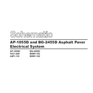 En CAT AP-1055D and BG-2455D Asphalt Paver Electrical System Schematic Manual - PDF DOWNLOAD