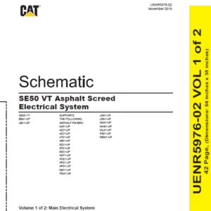 En CAT Asphalt Paver SE50 VT Asphalt Screed Electrical System Schematic Manual - PDF DOWNLOAD