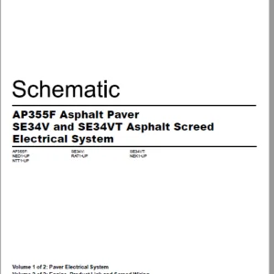 En Cat AP355F Asphalt Paver SE34V and SE34VT Asphalt Screed  Electrical System Schematic Manual - PDF DOWNLOAD