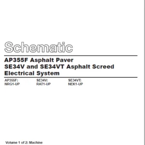 En Cat AP355F Asphalt Paver SE34V and SE34VT Asphalt Screed Electrical System Schematic Manual - PDF DOWNLOAD