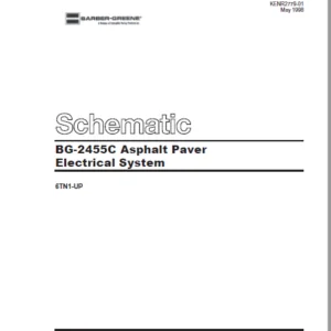 En Cat BG-2455C Asphalt Paver Electrical System Schematic Manual - PDF DOWNLOAD