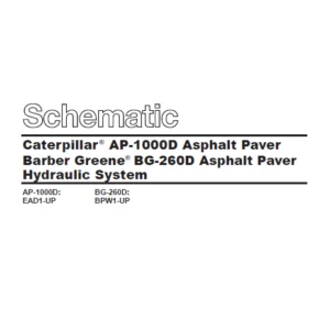 En Caterpillar AP-1000D Barber Greene BG-260D  Asphalt Paver Hydraulic System Schematic Manual - PDF DOWNLOAD