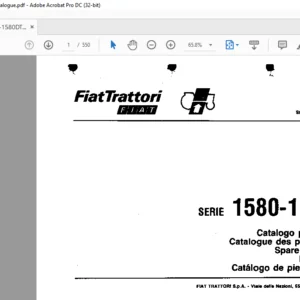 FIAT 1580 1580 DT Tractor Spare Parts Catalogue Manual - PDF DOWNLOAD