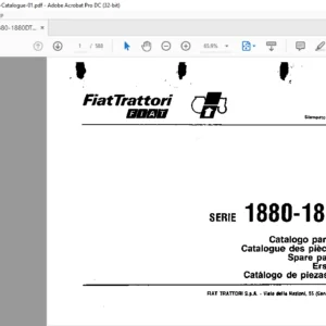 FIAT 1880 1880 DT Tractor Spare Parts Catalogue Manual - PDF DOWNLOAD