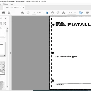 FIAT Allis FX600LC Excavator Spare Parts Catalogue Manual - PDF DOWNLOAD