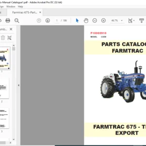 Farmtrac 675 Tier II Parts Catalogue Manual - PDF DOWNLOAD