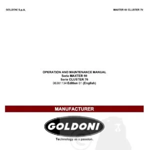 Goldoni Maxter 60 Cluster 70 Tractors Operation & Maintenance Manual - PDF DOWNLOAD