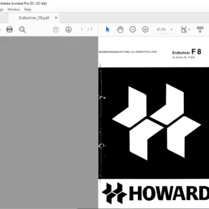Howard Erdbohrer F8 Bedienungsanleitung & Ersatzteilliste - PDF DOWNLOAD