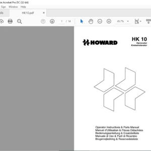 Howard НК10 Harrovator Kreiselrotavator Operator lnstructions & Parts Manual -PDF DOWNLOAD
