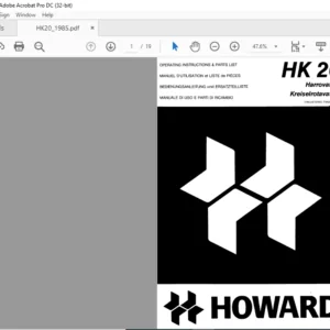 Howard HK 20 Harrovator Parts List Manual - PDF DOWNLOAD
