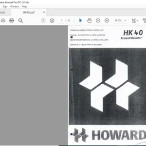 HOWARD НК40 Kreiselrotavator  OPERATING INSTRUCTIONS & PARTS LIST - PDF DOWNLOAD