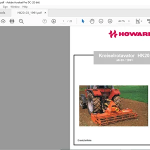HOWARD Kreiselrotavator HK20 OPERATING INSTRUCTIONS & PARTS LIST -PDF DOWNLOAD