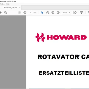 Howard ROTAVATOR CA ERSATZTEILLISTE  - PDF DOWNLOAD
