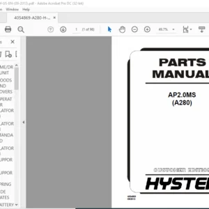 Hyster AP2.0MS (A280) Parts Manual - PDF DOWNLOAD