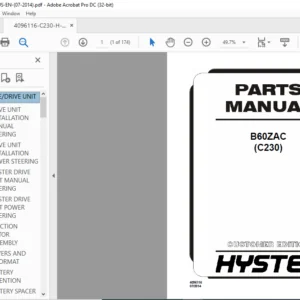 Hyster B60ZAC (C230) Parts Manual - PDF DOWNLOAD