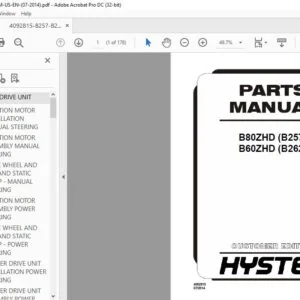 Hyster B80ZHD (B257) B60ZHD (B262) Parts Manual - PDF DOWNLOAD