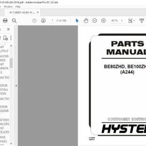 Hyster BE80ZHD BE100ZHD (A244) Parts Manual - PDF DOWNLOAD