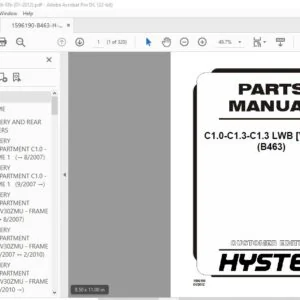 Hyster C1.0-C1.3-C1.3 LWB [V30ZMU] (B463) Parts Manual - PDF DOWNLOAD