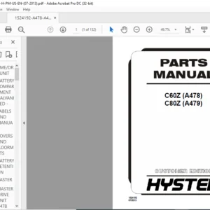 Hyster C60Z (A478) C80Z (A479) Parts Manual - PDF DOWNLOAD